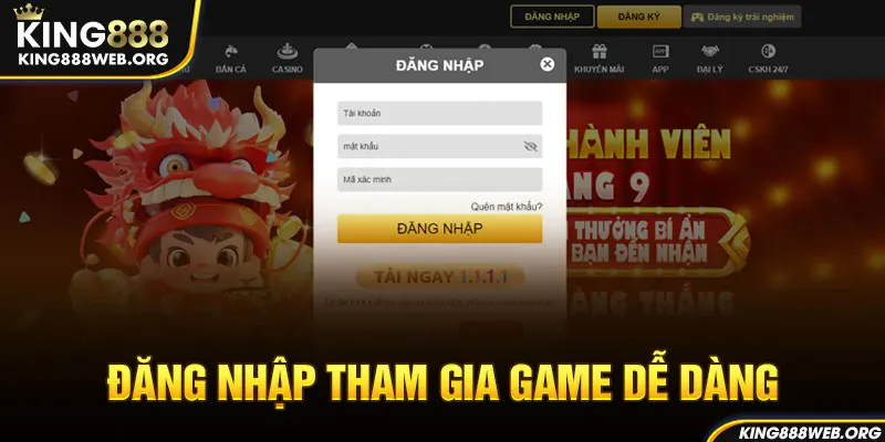 Đăng nhập chơi game cực dễ 